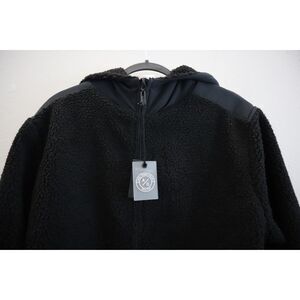 Asher Golf Men's Sz M Black Reversible Sherpa Hooded Full Zip Jacket